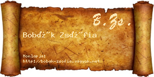 Bobák Zsófia névjegykártya