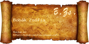 Bobák Zsófia névjegykártya